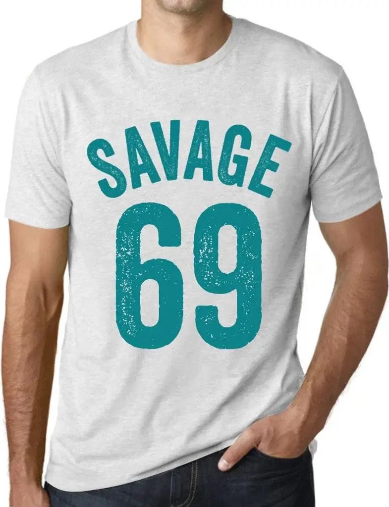 Herren Grafik T-Shirt Savage 69 Geschenk 69. Geburtstag Jahrestag 69 Jahre Jubiläum 69 Jährige Mann Jahrgang 1955 Kurzarm Lustige Druck