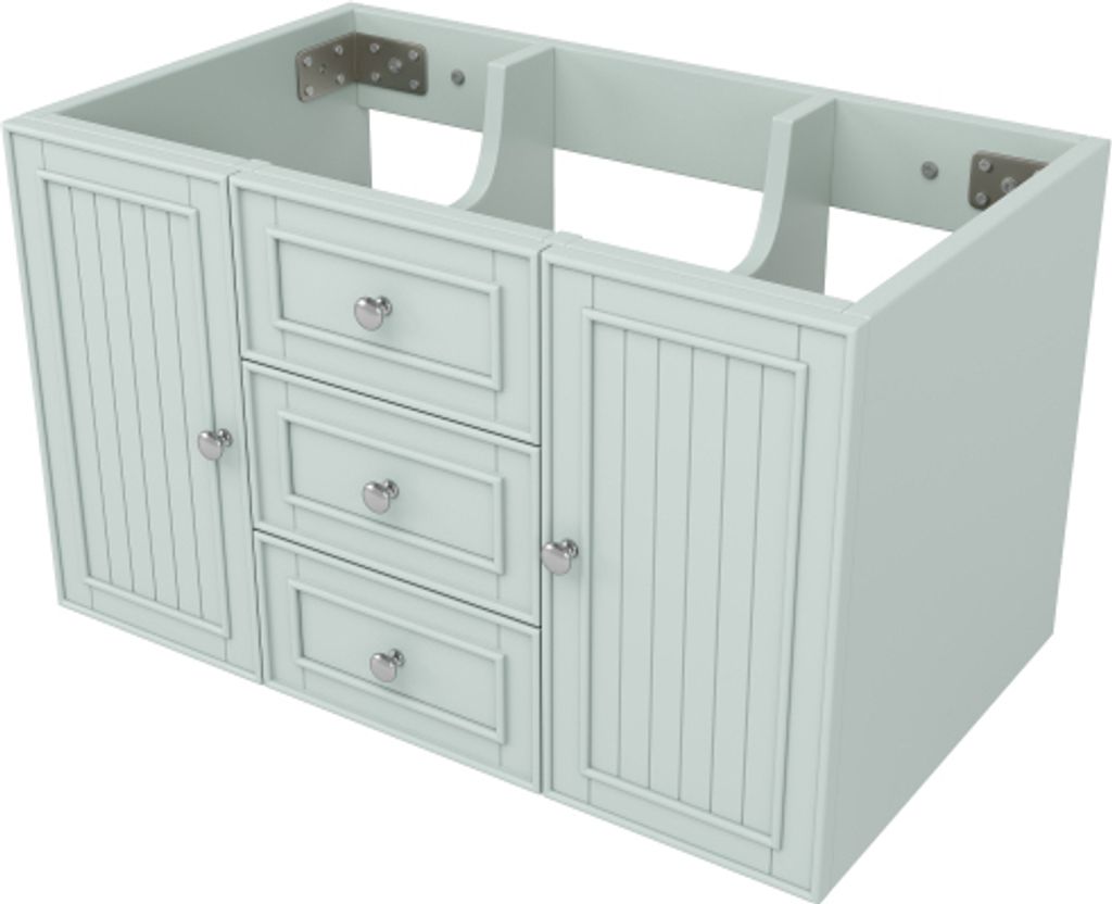 Waschbeckenunterschrank 78.5x46x46.8 cm Gruen Vitrine Mit 3 Schubladen Stauraum Haengender Waschtisch Moderner Stil Badezimmermoebel