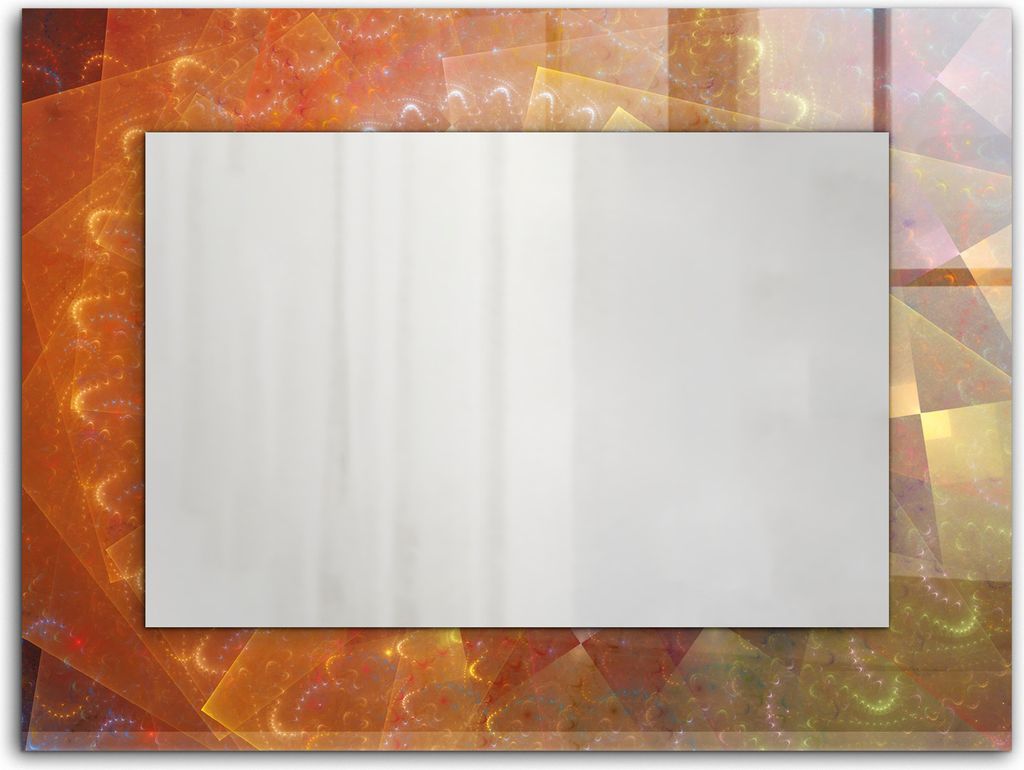 Farbenfrohe fraktale Spirale – Rechteckiger Spiegel mit Druck 80x60 cm – Modern - Dekorativ für die Wand