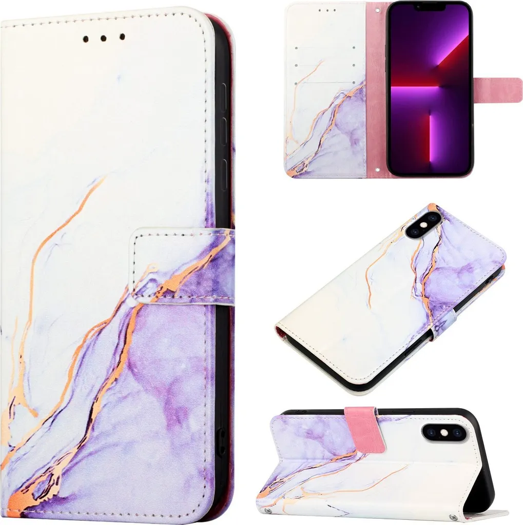 Custodia a Libro iPhone XS Marmo: Cover Portafoglio Professionale