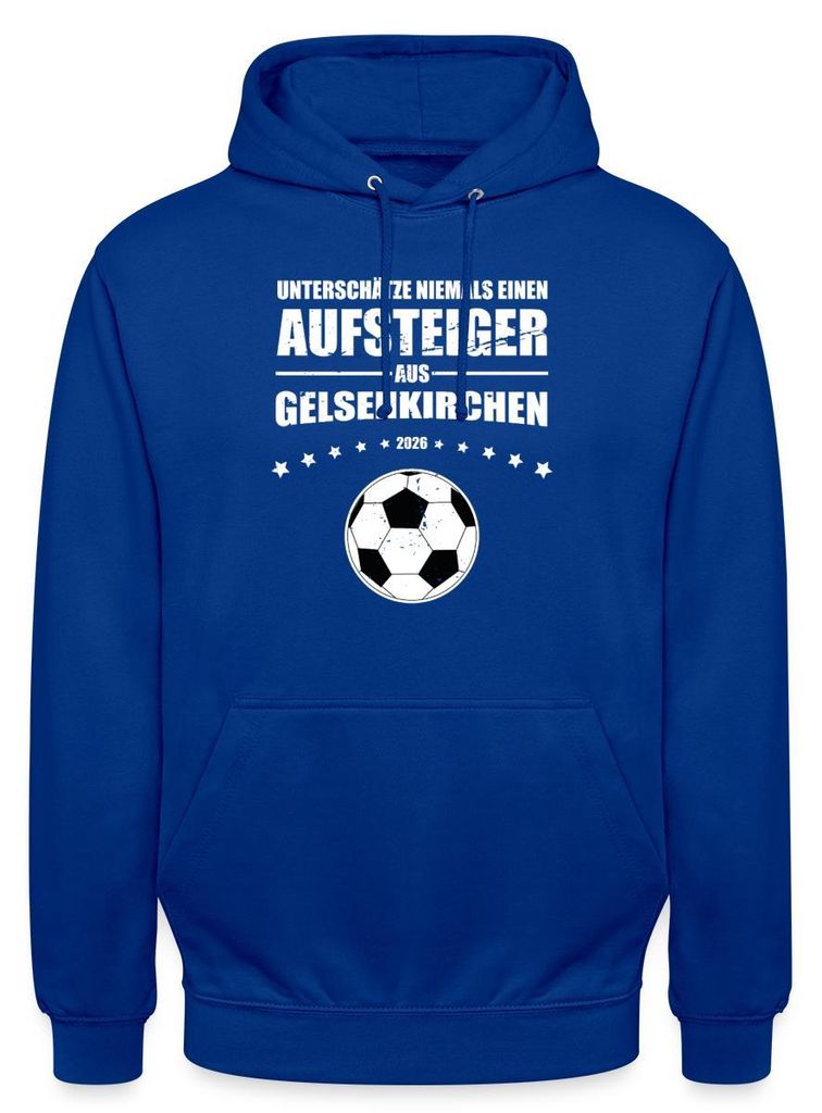 Spreadshirt Schalke Fans Aufsteiger Aus Gelsenkirchen Uni Hoodie, S, Royalblau