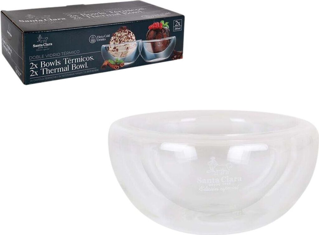 Sæt med skåle Inde Santa Clara Borosilikatglas 2 Stücke