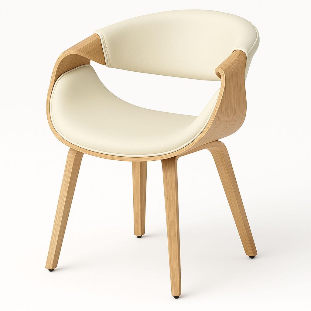 Yorkshire - Fauteuil chaise en bois massif et simili-cuir Image du produit 