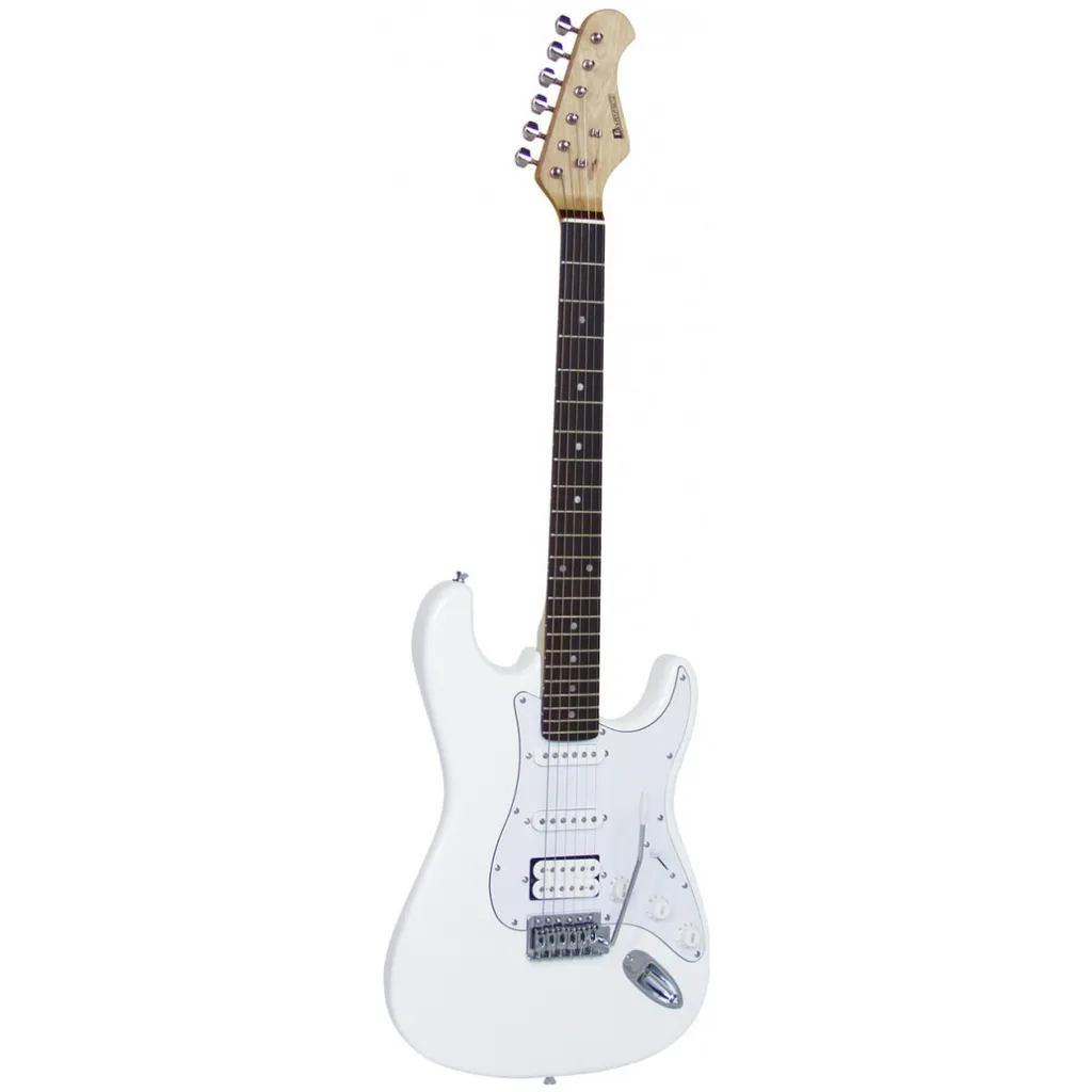 DIMAVERY ST-312 Guitare électrique type Strat Blanc brillant pour débutant