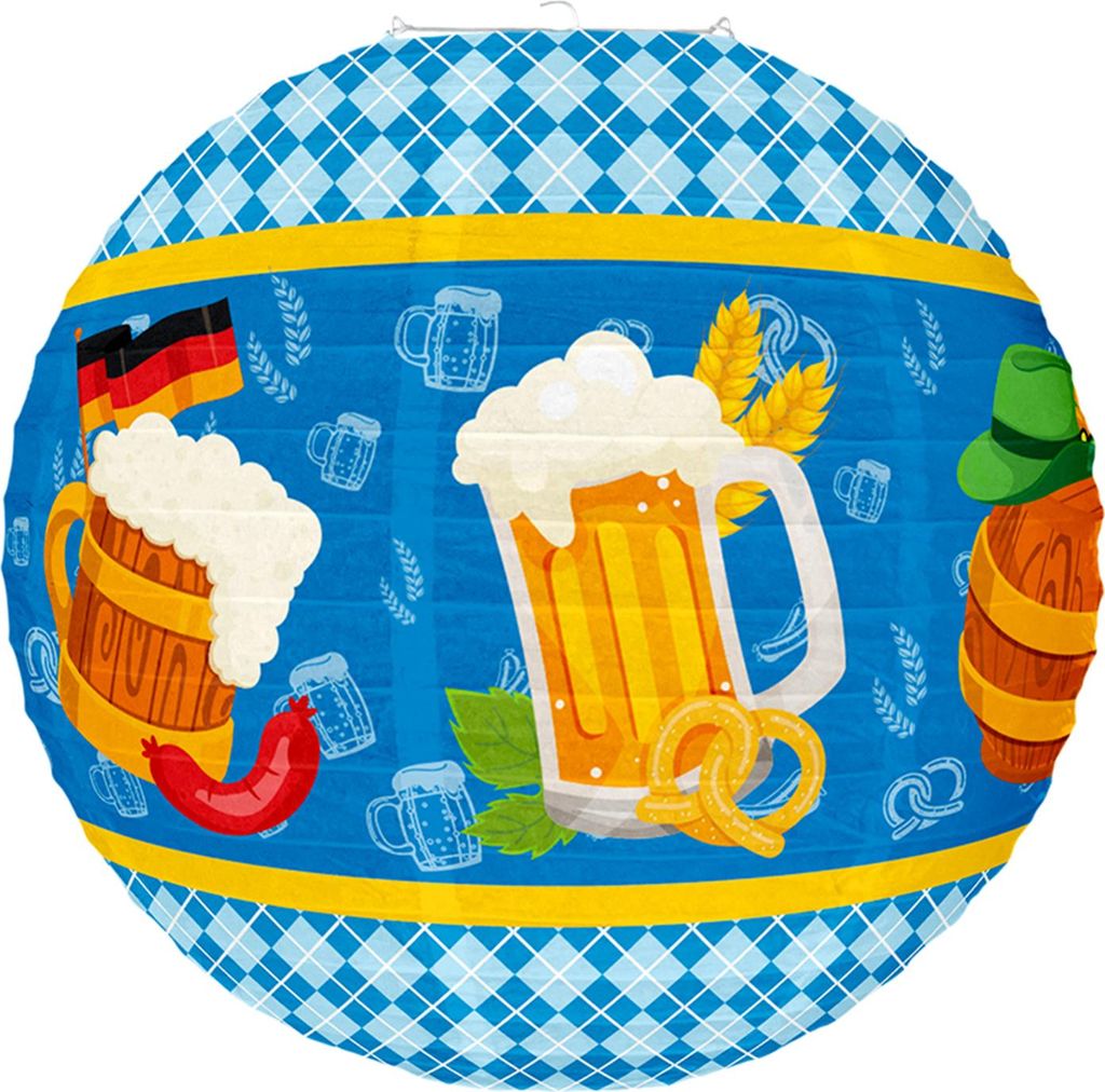 Hängende Papierlaterne Dekoration Deutsches Bayerisches Bierfest Runde Papierlaterne für Partybedarf