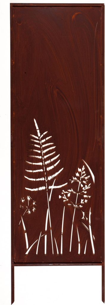 Sichtschutz Metall - 160 cm x 50 cm - Edelrost - Rostoptik Sichtschutz für Garten - Sichtschutzelement - Sichtschutzwand - Gartendekoration Zaun -...