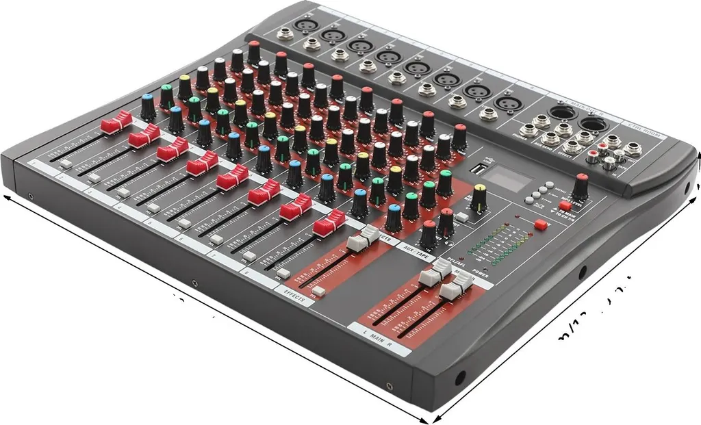 Table de mixage audio 8 canaux avec Bluetooth intégré coloris noir