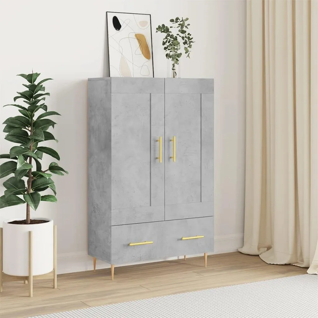 vidaXL Credenza Highboard Grigio Cemento - Struttura in Legno 115 cm