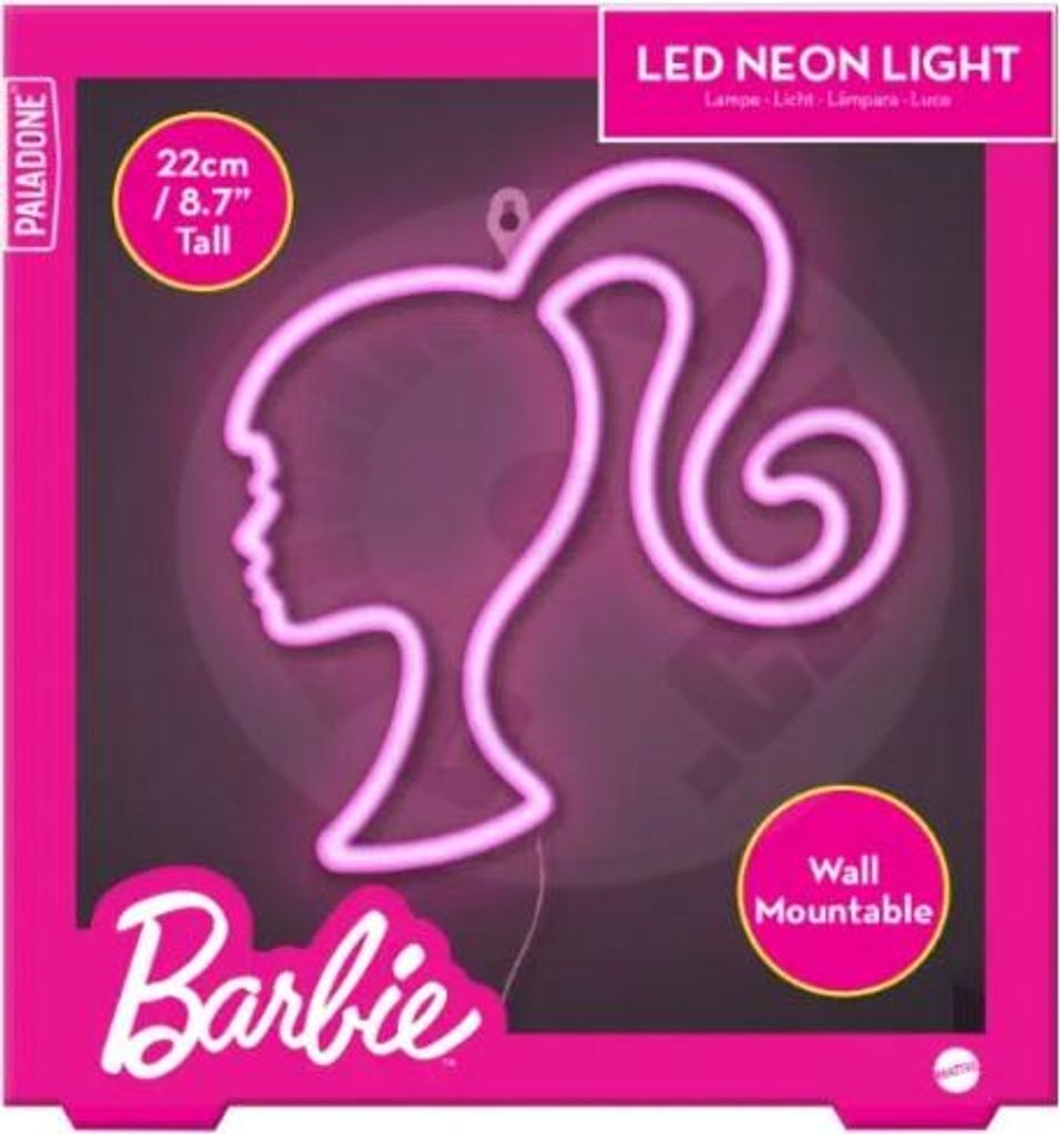 Paladone Barbie LED-Neonlicht, rosa Puppe, USB-betrieben, Produktbild 