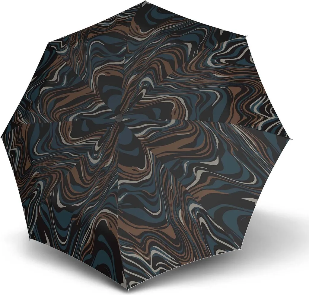 Knirps ombrello tascabile ombrello T.200 Medium Duomatic Fashion Tiger Blue blu scuro