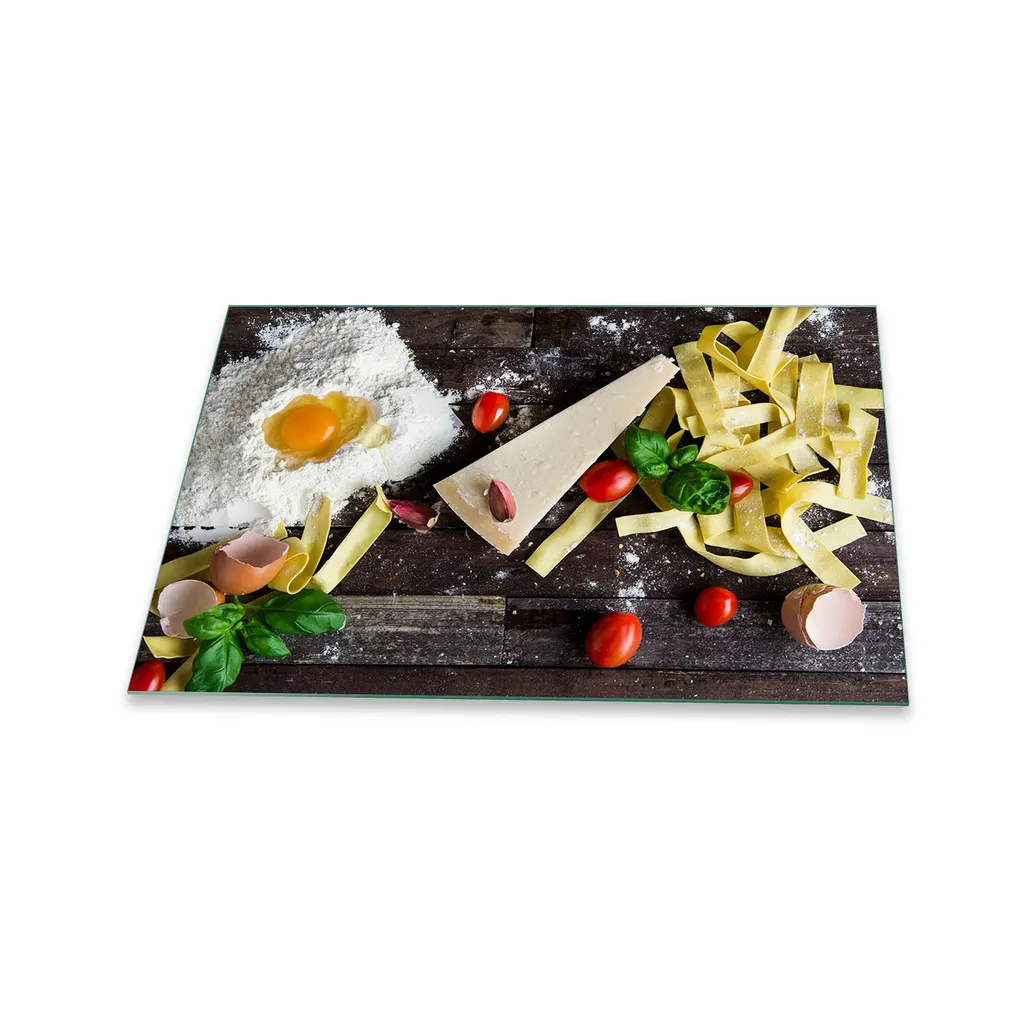 Copertura Piano Cottura 80x52 Food Yellow Vetro Design Moderno