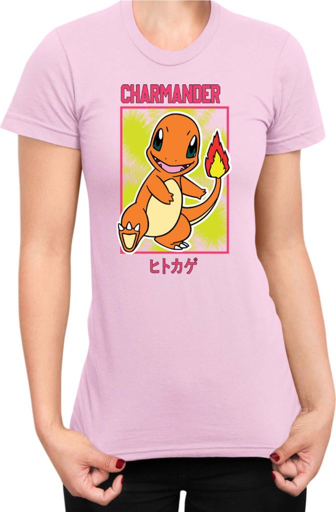 Damen T-Shirt Japan Manga Anime Comics Pokemon 022, Lady XL / Hellrosa