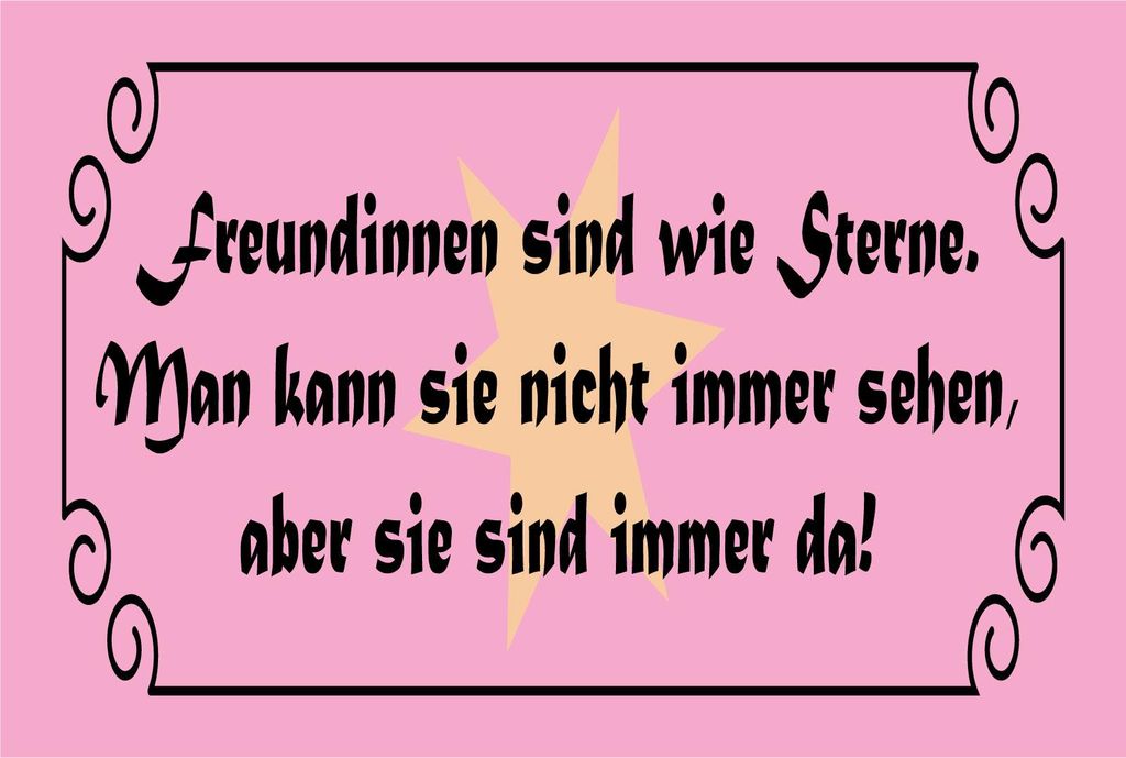 vianmo Holzschild 12x18 cm Freundinnen wie Sterne immer da