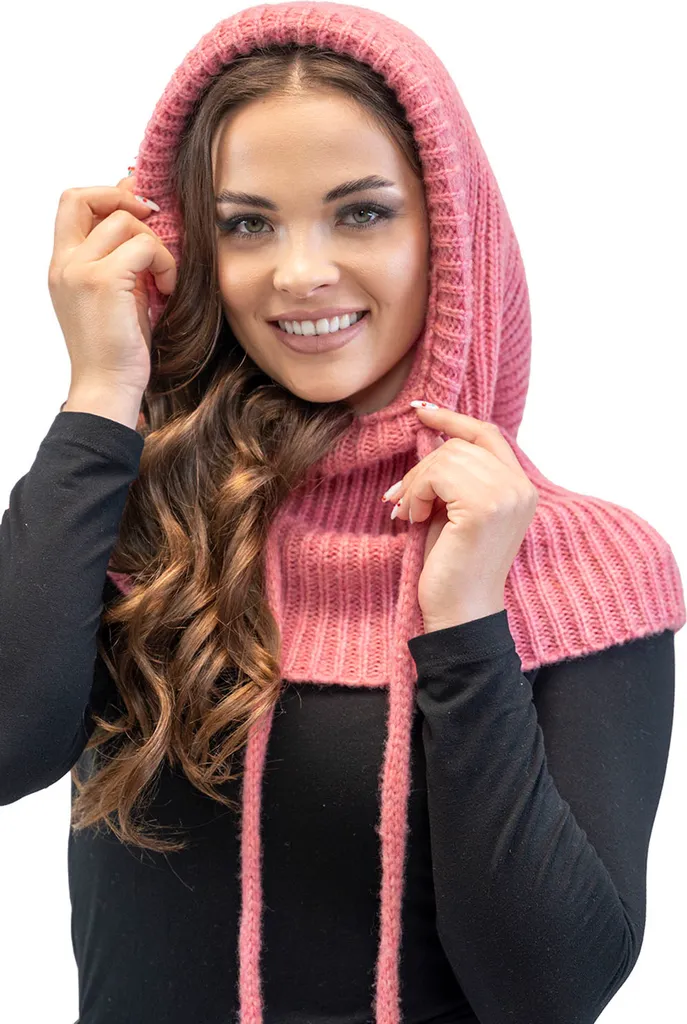 Protection Hivernale Femme : Cagoule Rose Ajustable pour le Froid et Vent