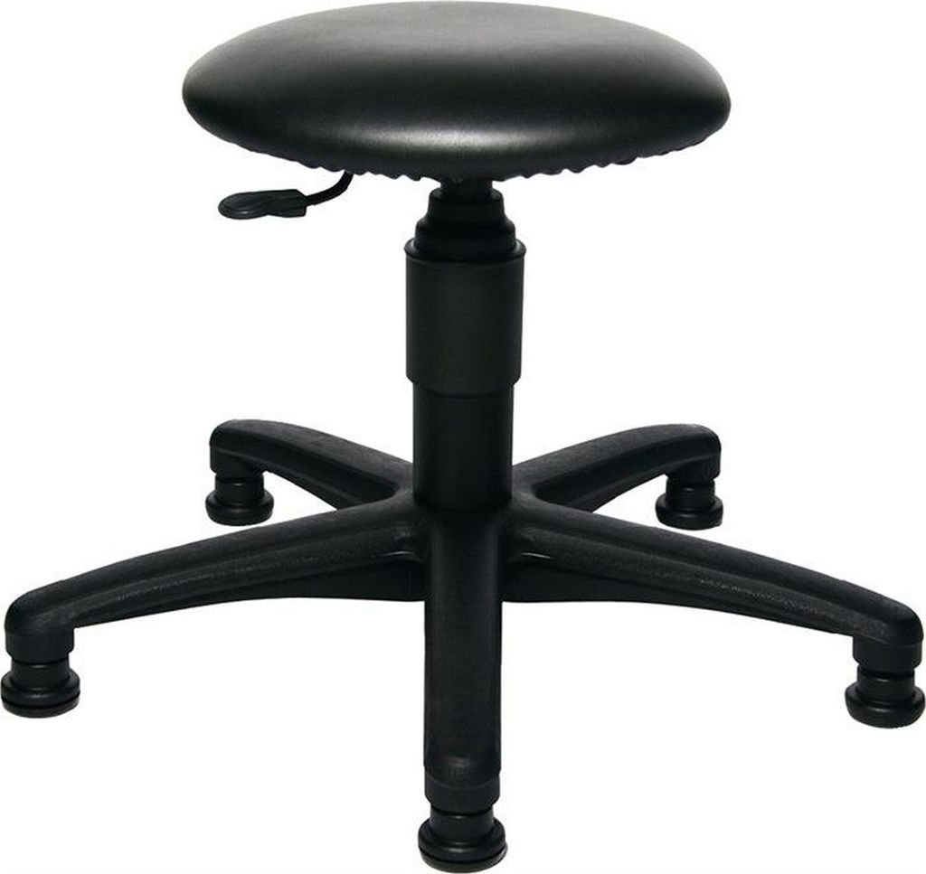 Drehhocker m.Bodengleitern Kunstlederpolster schwarz Produktbild 1