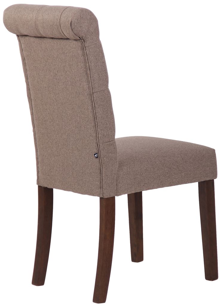 DELUKE® Esszimmerstuhl WALES Samt - 98x45x63cm, taupe, Holz Produktbild 4