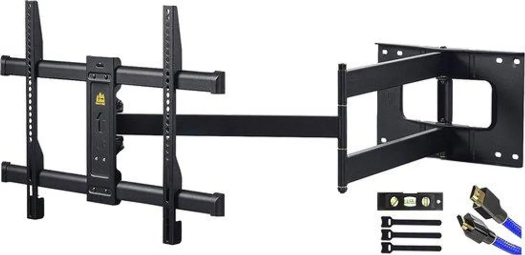 Support TV Mural Articulé Bras Long - Fixation Orientable Universelle Noire