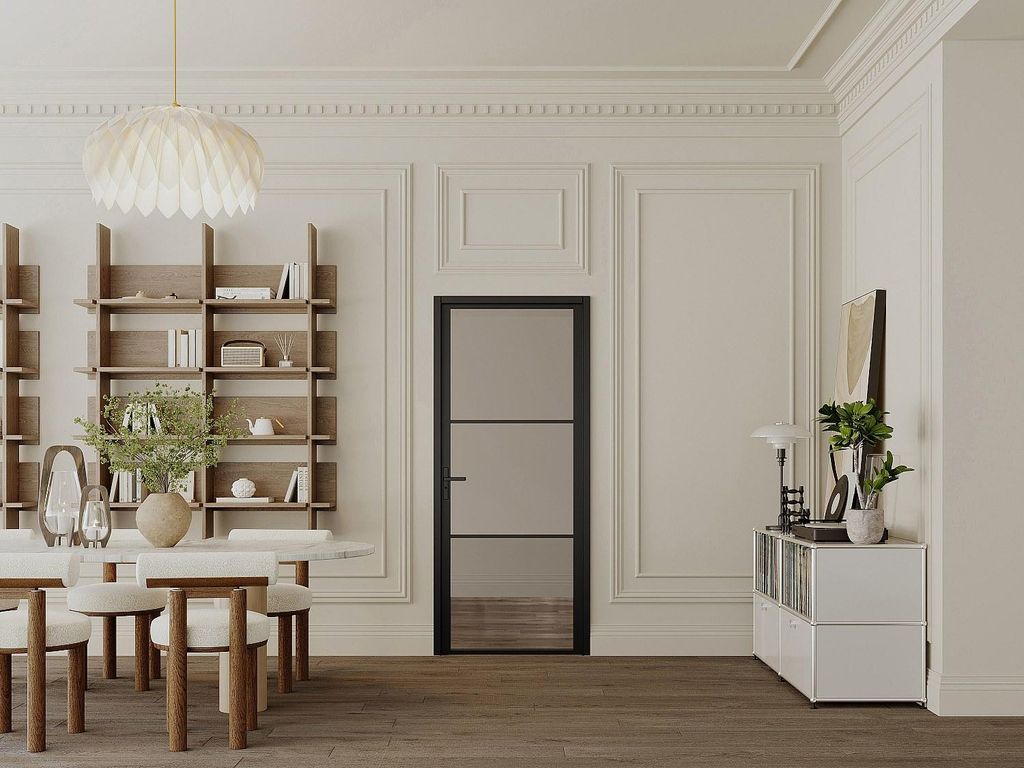 Doppelseitige Kompletttür aus Aluminium und geräuchertem Einscheibenglas - H 204 x B 83 cm - Schwarz - MASERU