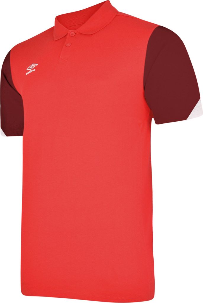 Umbro - "Total" Poloshirt für Herren - Training UO1659 (XL) (Zinnoberrot/Rad Rot /Schwarz)