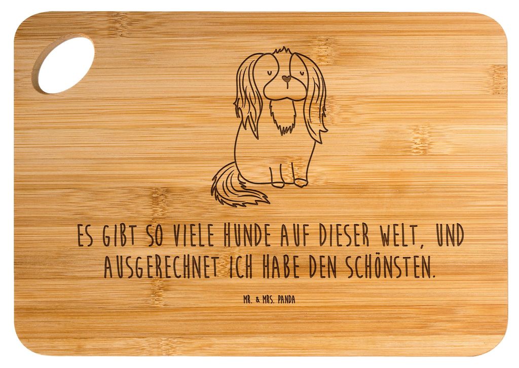 Mr. & Mrs. Panda Schneidebrett Hund Cavalier King Charles Spaniel - Transparent - Geschenk, Frühstücksbrett, Frühstücksbrettchen, Spruch, Holzb...