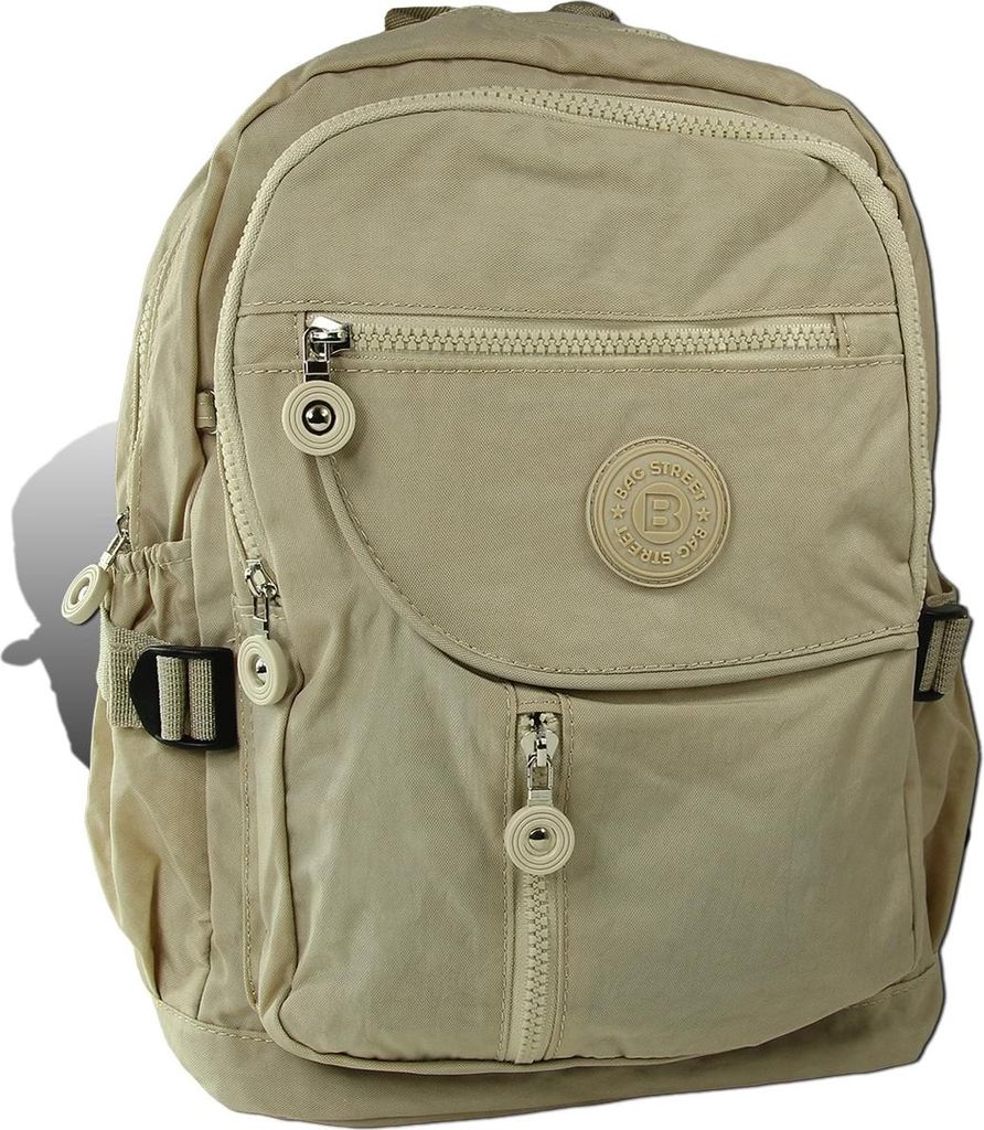 Bag Street Rucksack Handtasche Nylon beige trendiger Damen Cityrucksack D2OTJ604C