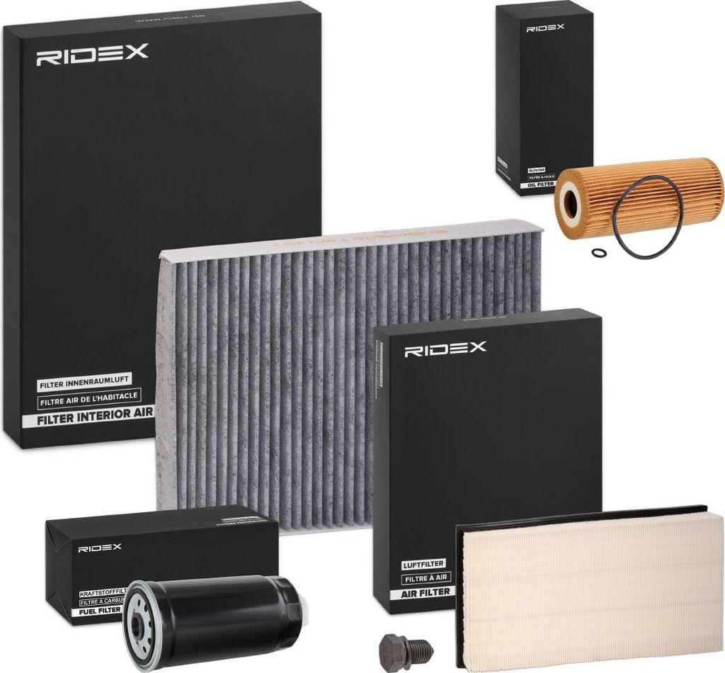 RIDEX Filterset Inspektionspaket Filtersatz für VW Golf IV Schrägheck (1J1) Golf IV Variant (1J5) Bora Limousine (1J2) New Beetle Schrägheck