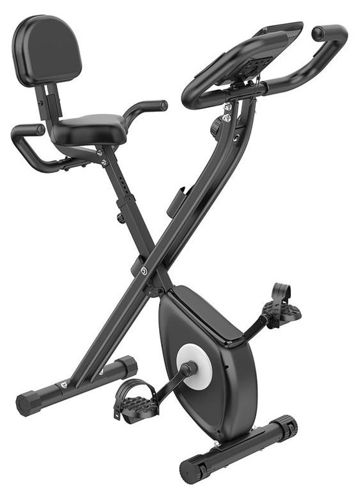Heimtrainer Fahrrad Klappbar für Zuhause, Magnetbremse, leiser, LCD-Display, Herzfrequenzmessung, 10 Widerstandsstufen, maximale Belastbarkeit 150 kg