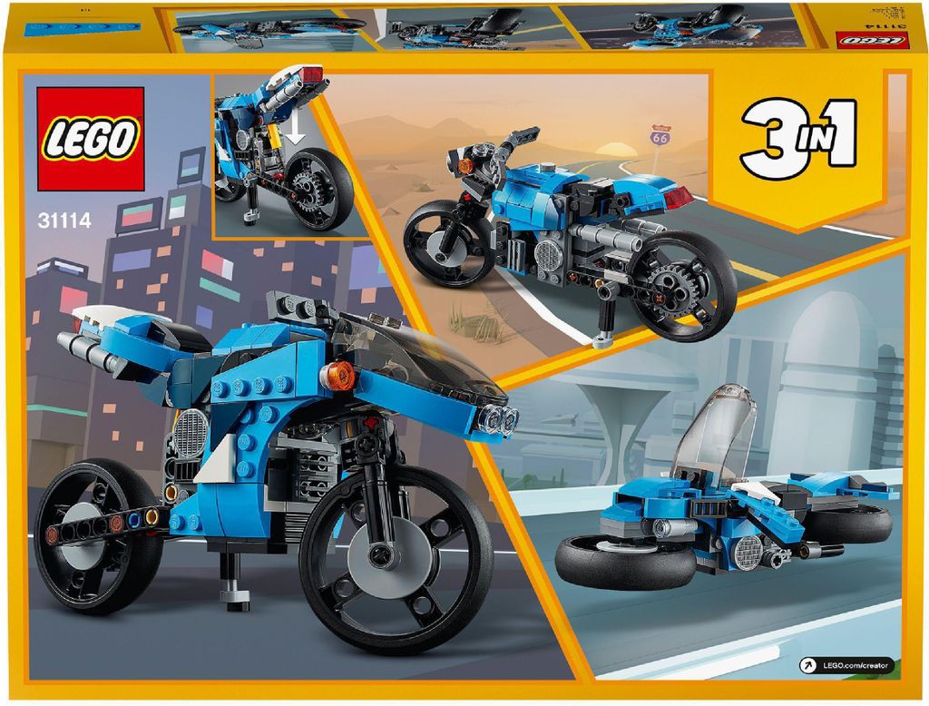 LEGO 31114 Creator 3-In-1 Geländemotorrad aus Bausteinen Produktbild 8