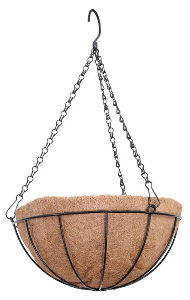 Pots de fleurs suspendus en fibre de coco 20 cm avec chaîne en acier