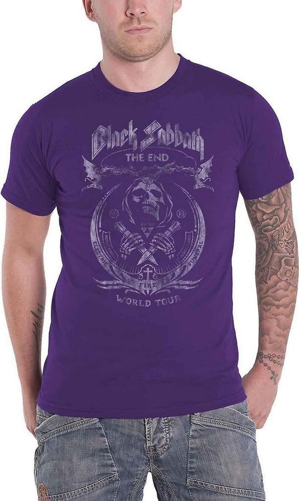 Black Sabbath - "The End Mushroom Cloud" T-Shirt für Herren/Damen Uni RO590 (XXL) (Violett)