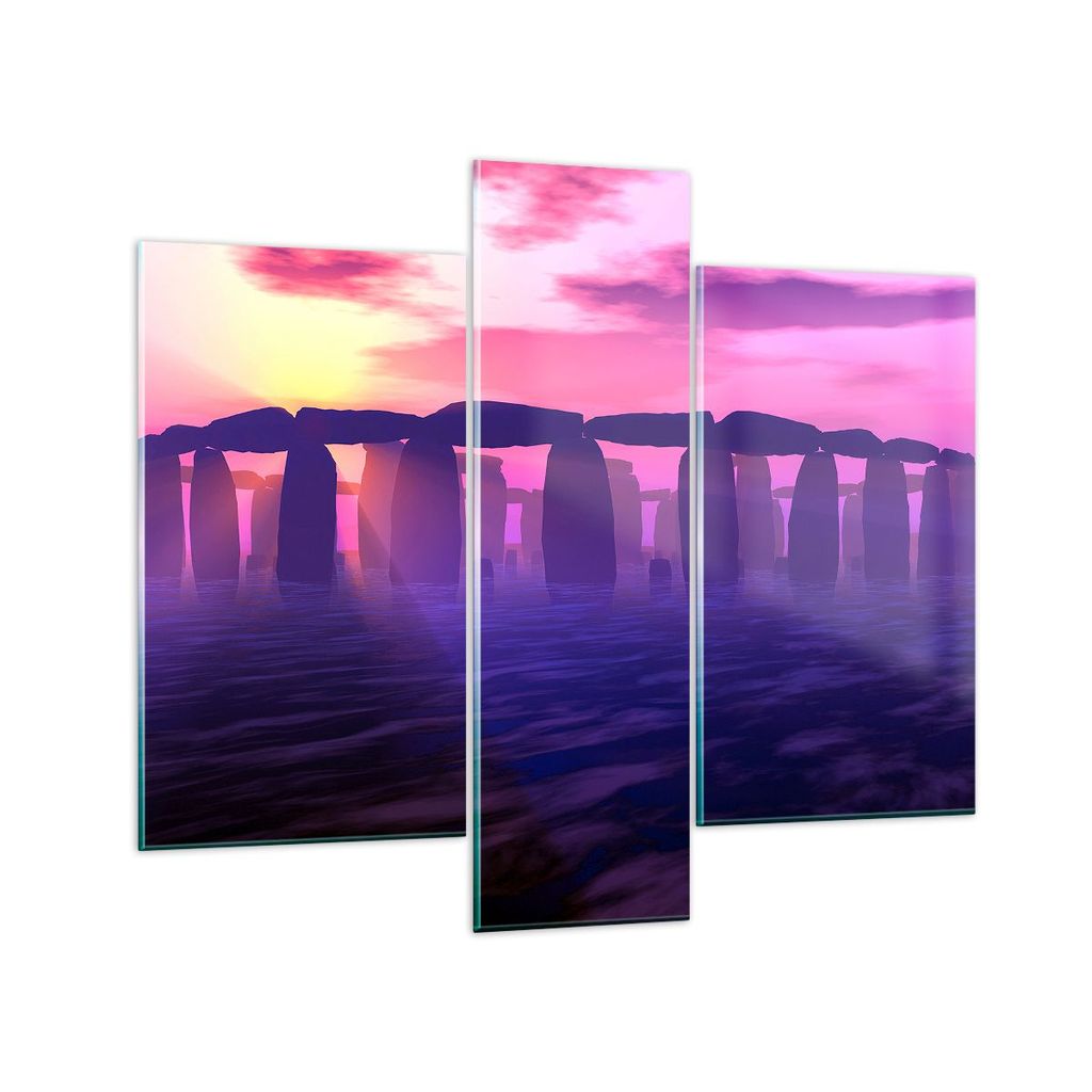 Bilder auf glas - Stonehenge Kreis Geheimnis Geschichte - 95x80cm - Glasbilder - Wandbilder - Kunstdruck - Wanddekoration aus Glas - Glas Bilder - ...
