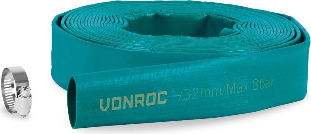 Vonroc Flachschlauchset für Tauchpumpen - Druckschlauch - Produktbild 