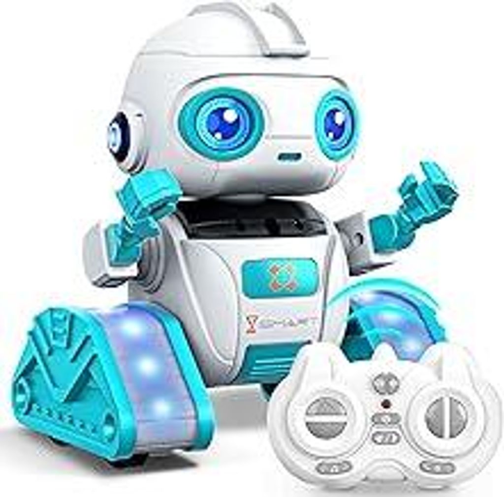 Roboter Kinder Spielzeug - Wiederaufladbar und Projizierbar - RC-Roboter mit LED-Augen und Musik - Robot Spielzeug ab 3 4 5 6 7 8 9 10 Jahre Jungen...