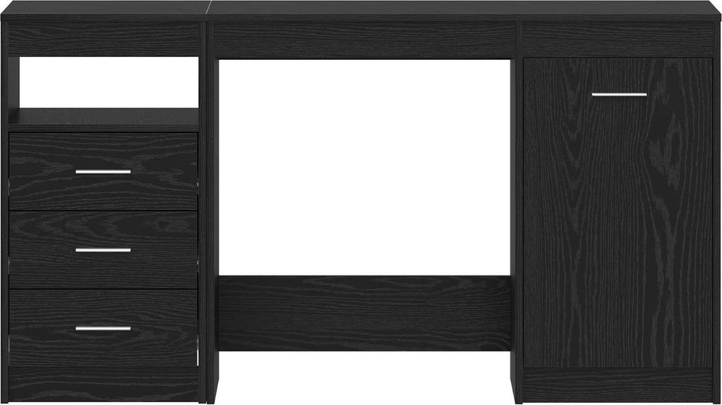 "2026 Aktion"Schreibtisch/Büro-Möbel - CLORIS - Computertisch moderner - 2 pcs Schwarz Eichen-Optik 140 x 50 x 76 cm - DEMöbel1138780