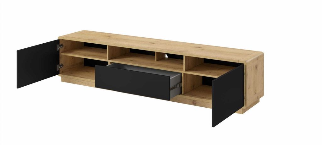 Televizní stolek 200 cm NIKET - Dub taurus / černý Obrázek produktu 