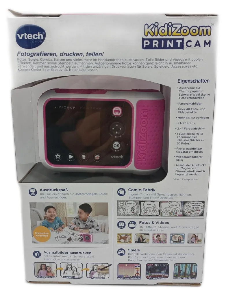 Kidizoom Print Cam Rose : Selfie, Vidéo et Impression Directe VTech - 12