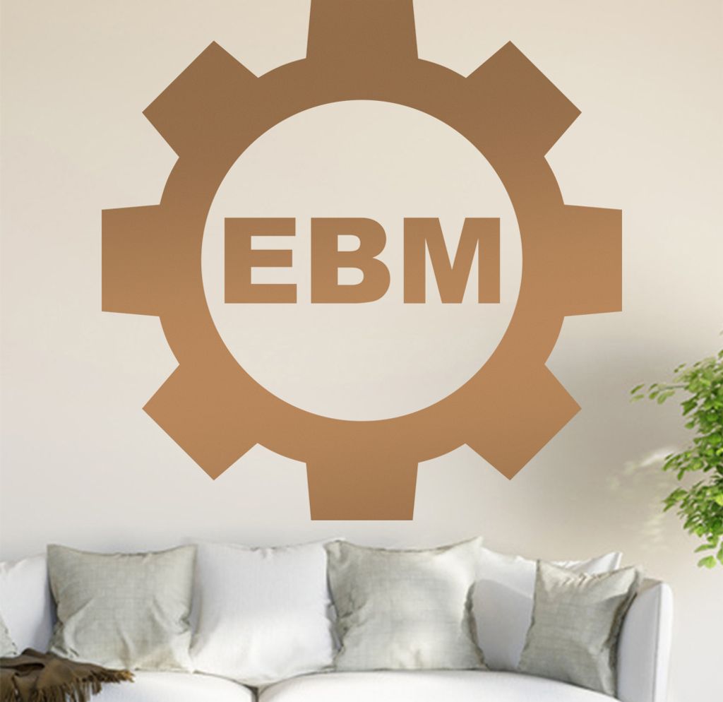 EBM - Electronic Body Music Wandtattoo in 6 Größen - Wandaufkleber Wall Sticker - Dekoration, Küche, Wohnzimmer, Schlafzimmer, Badezimmer