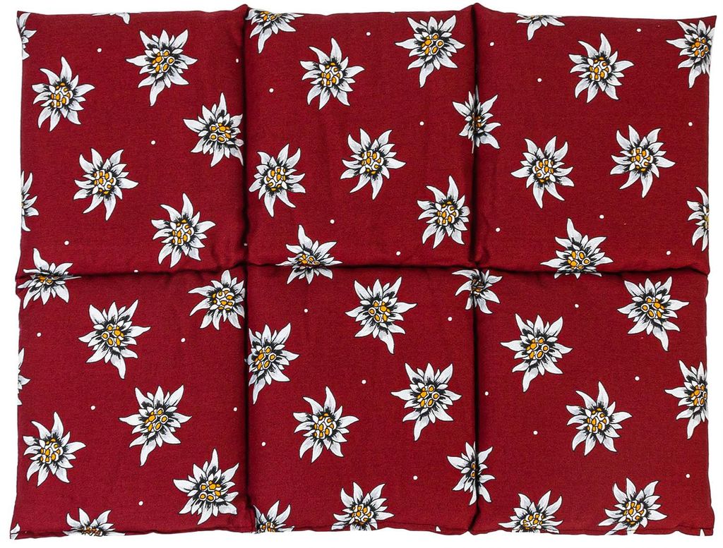 Rapssamenkissen groß 40x30cm 6-Kammer - Blume-Edelweiß - Wärmekissen Körnerkissen z.B. als Rückenkissen & Bauchkissen - Rapssamen Kissen 30x40...