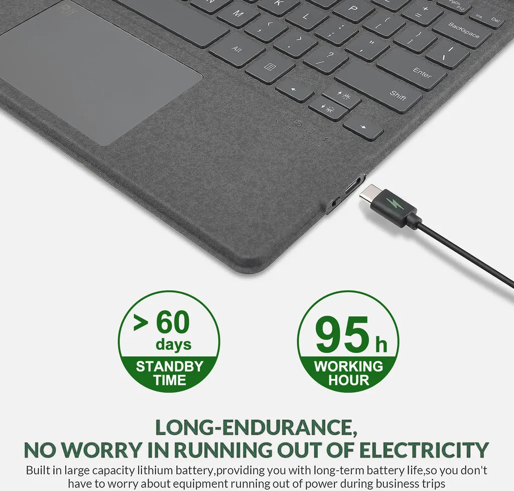 Clavier Bluetooth Ergonomique et Rétroéclairé - Batterie Longue Durée - 14
