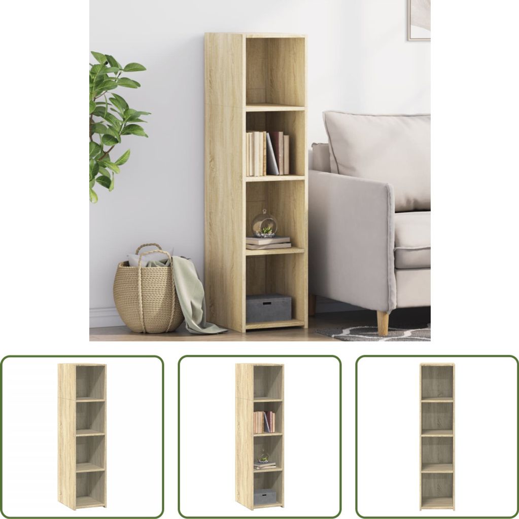 The Living Store Highboard Sonoma-Eiche 30x41x124 cm Holzwerkstoff