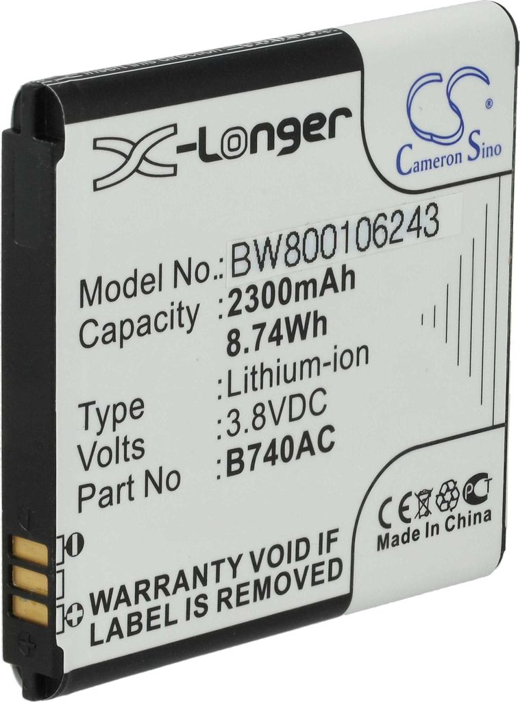 vhbw Akku kompatibel mit Samsung Galaxy NX Mini, NXF1, NX3000, NX3300, S4 Zoom, S4 Zoom LTE Handy Smartphone Telefon (2300 mAh, 3,8 V, Li-Ion)