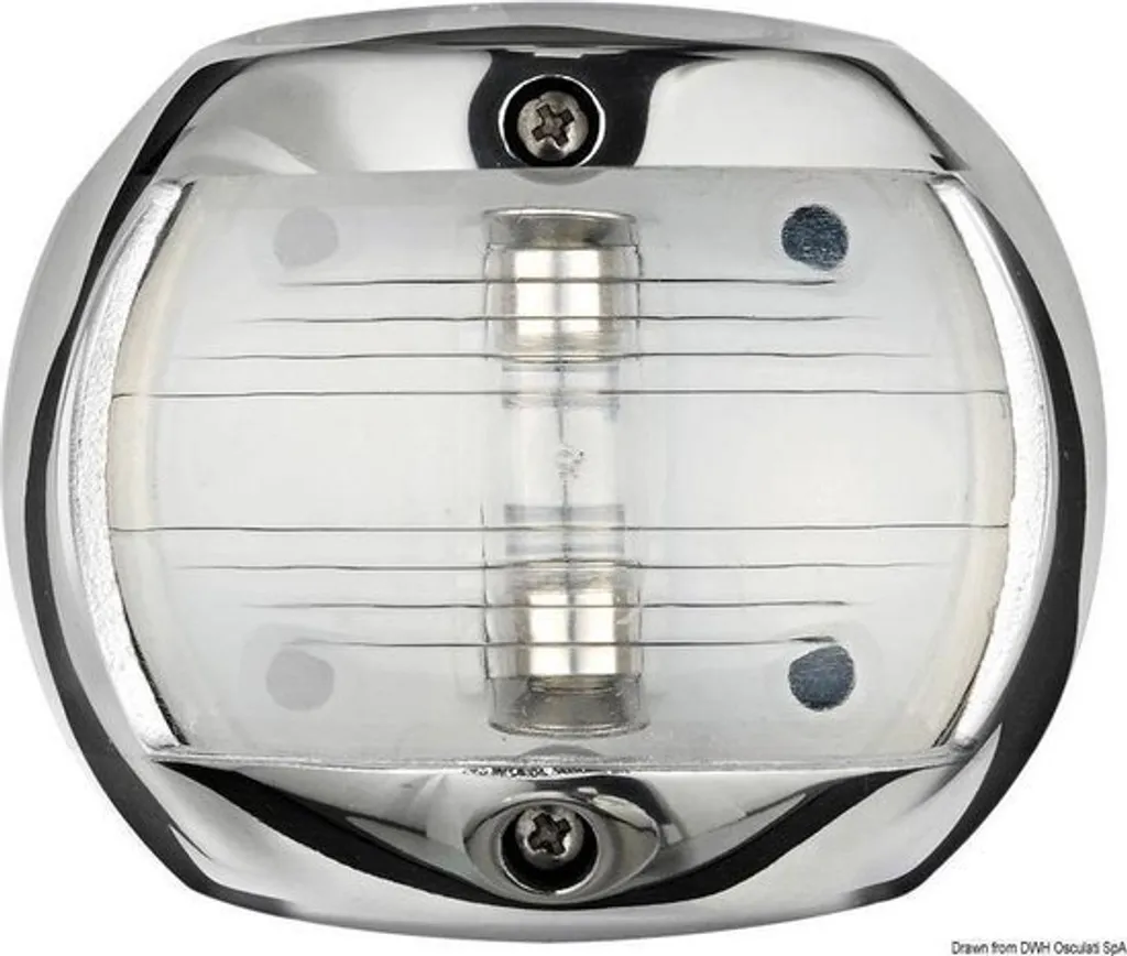Feu de poupe blanc en acier inox 316 pour signalisation bateau Compact