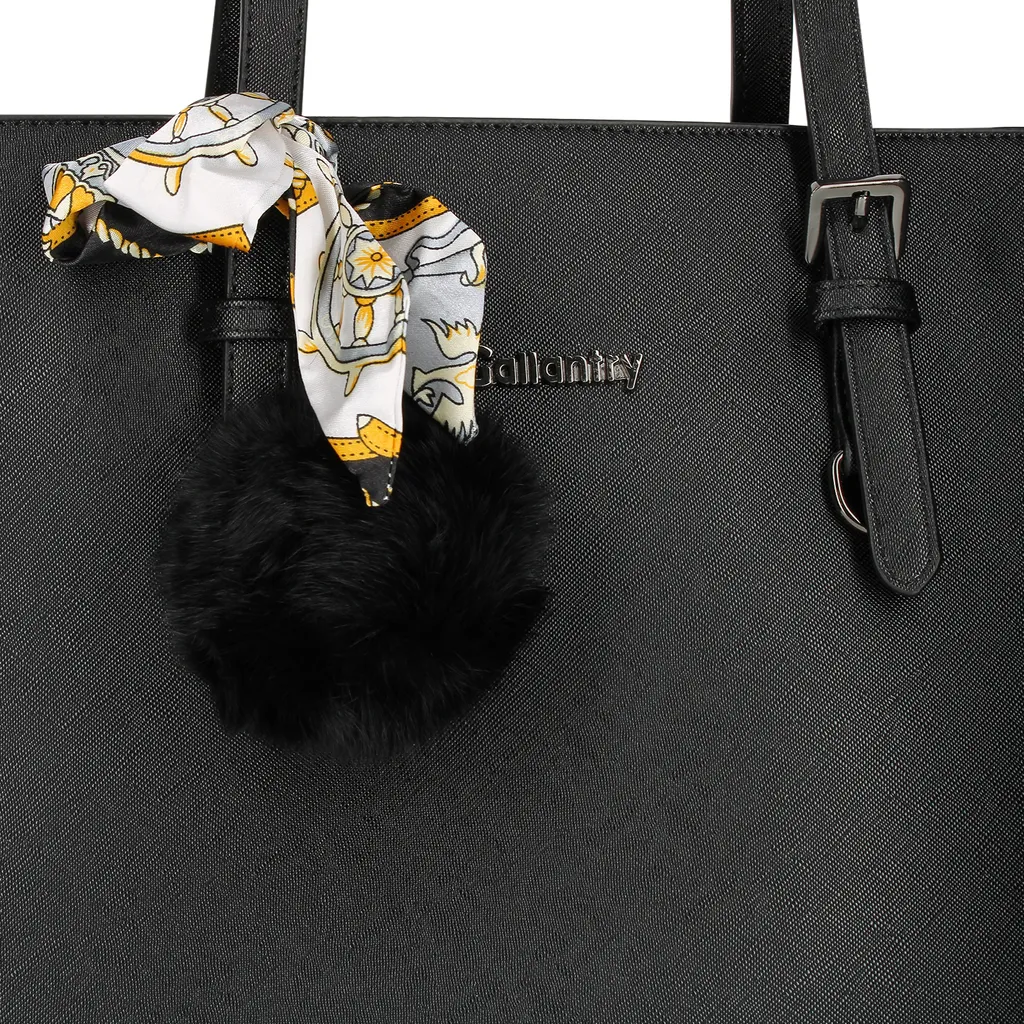 Borsa Shopping Gallantry Nera: Spazio e Stile in Ecopelle - 5