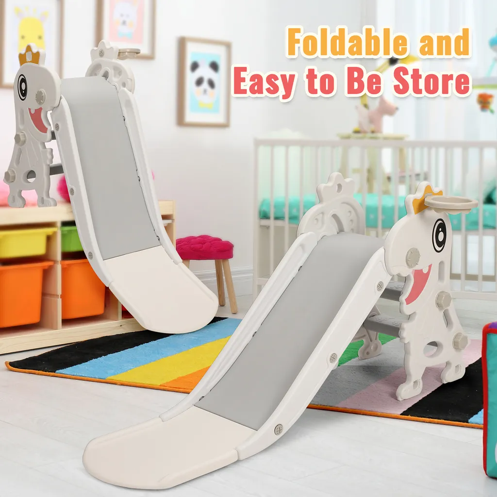 Mini toboggan d'éveil pour enfants, structure d'escalade compacte 110cm