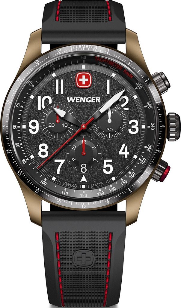 Wenger 01.0543.113 Herrenuhr Terragraph Chrono 43mm 10ATM