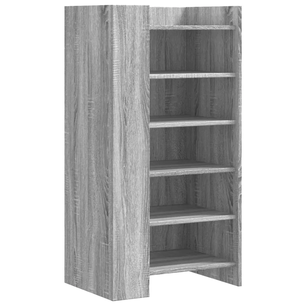 Scarpiera Grigio Sonoma 52x37,5x100 cm Materiale a base di legno