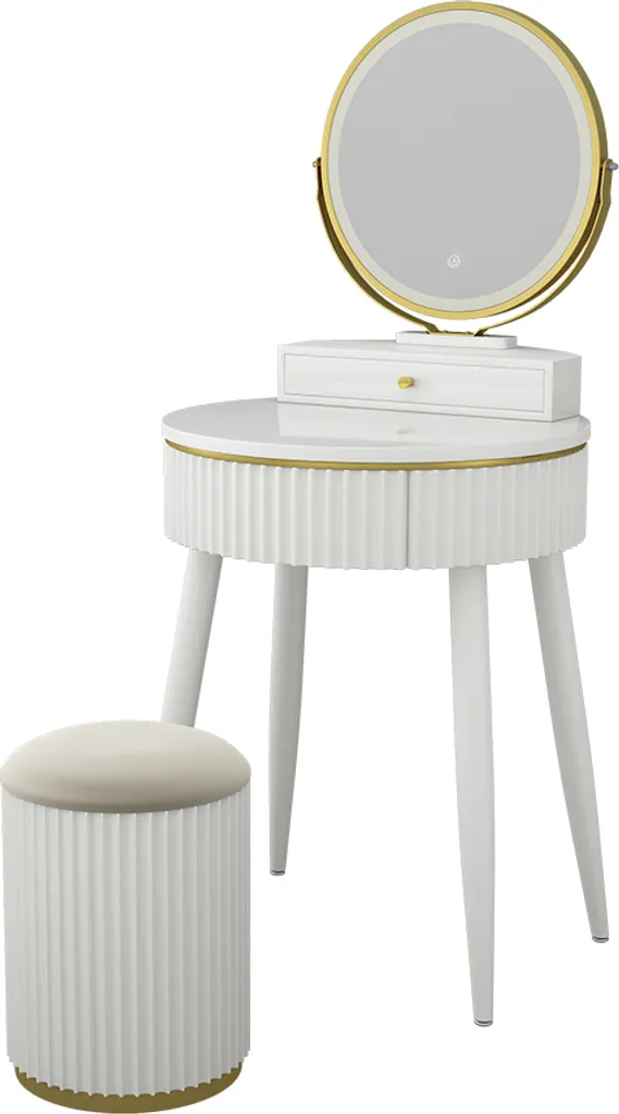 Meuble Coiffeuse avec Miroir LED pour Chambre Gain de Place Vicco Gesa