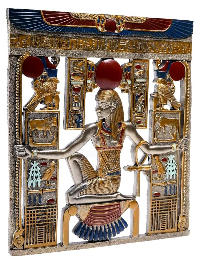 Ägyptisches Wandbild 26,5 x 23,5 cm – Rahmen mit Pharaonen und Hieroglyphen – Dekoration im alten Ägypten – originelle Geschenkidee