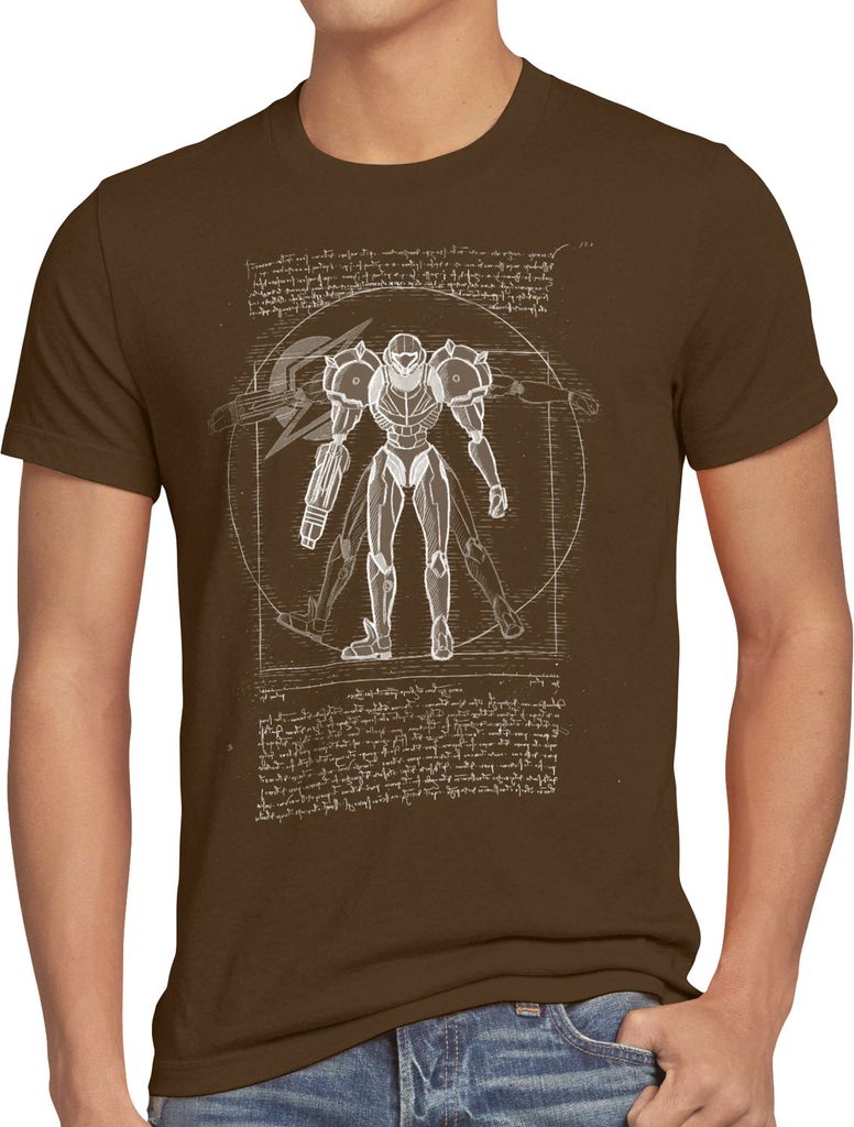 A.N.T. Vitruvianische Samus Return Herren T-Shirt nerd gamer snes