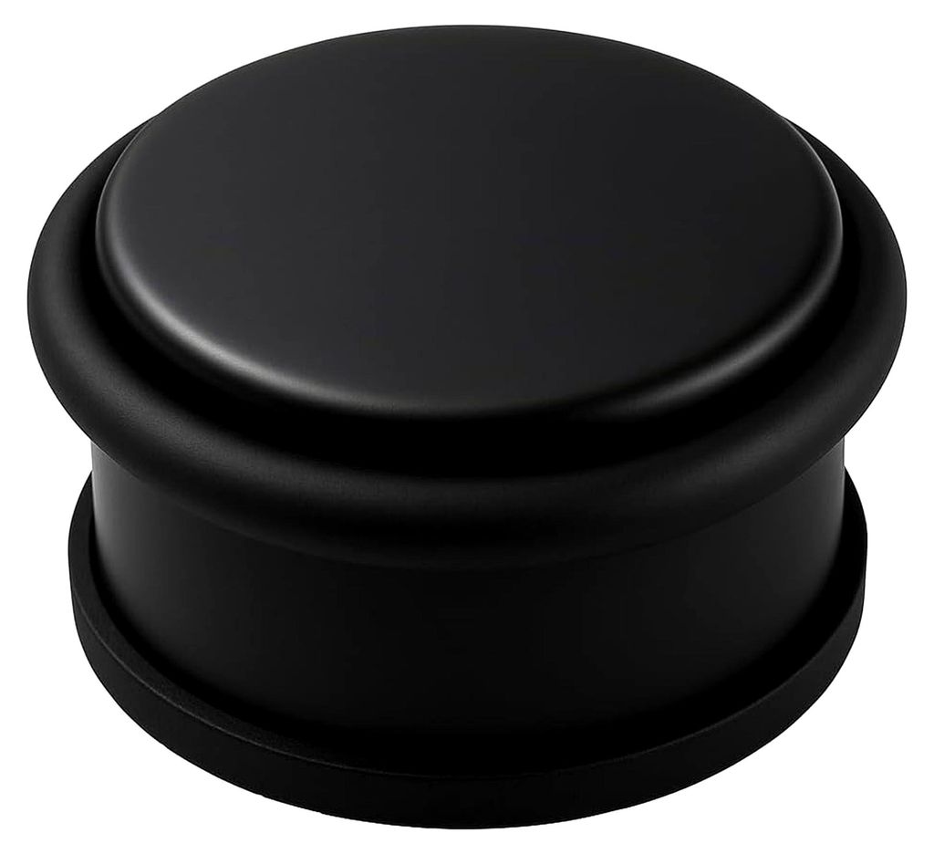 Türstopper – Schwerer Bodentürstopper aus Edelstahl, Schwarz Matt, 4 cm hoch, Ø 10 cm, rutschfest, ohne Bohren, geeignet für Zuhause und Büro